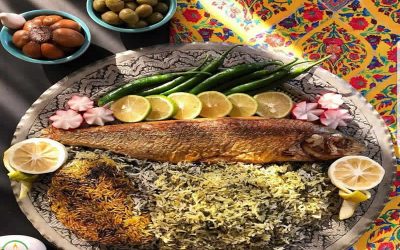 طرز تهیه سبزی پلو با ماهی شکم پر